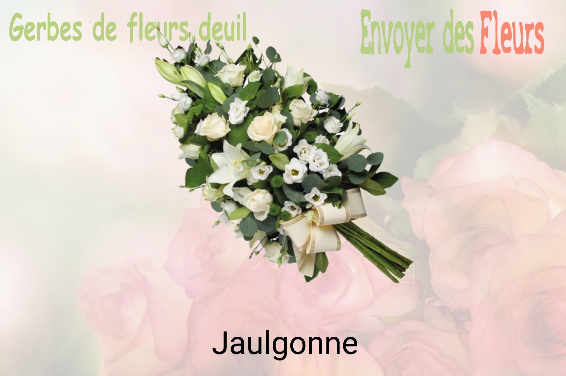 Gerbe de fleurs de deuil livrée à Jaulgonne